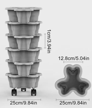 Stapelbare Verticale Bloementoren met Wieltjes - 5 Lagen Aardbeienplanter