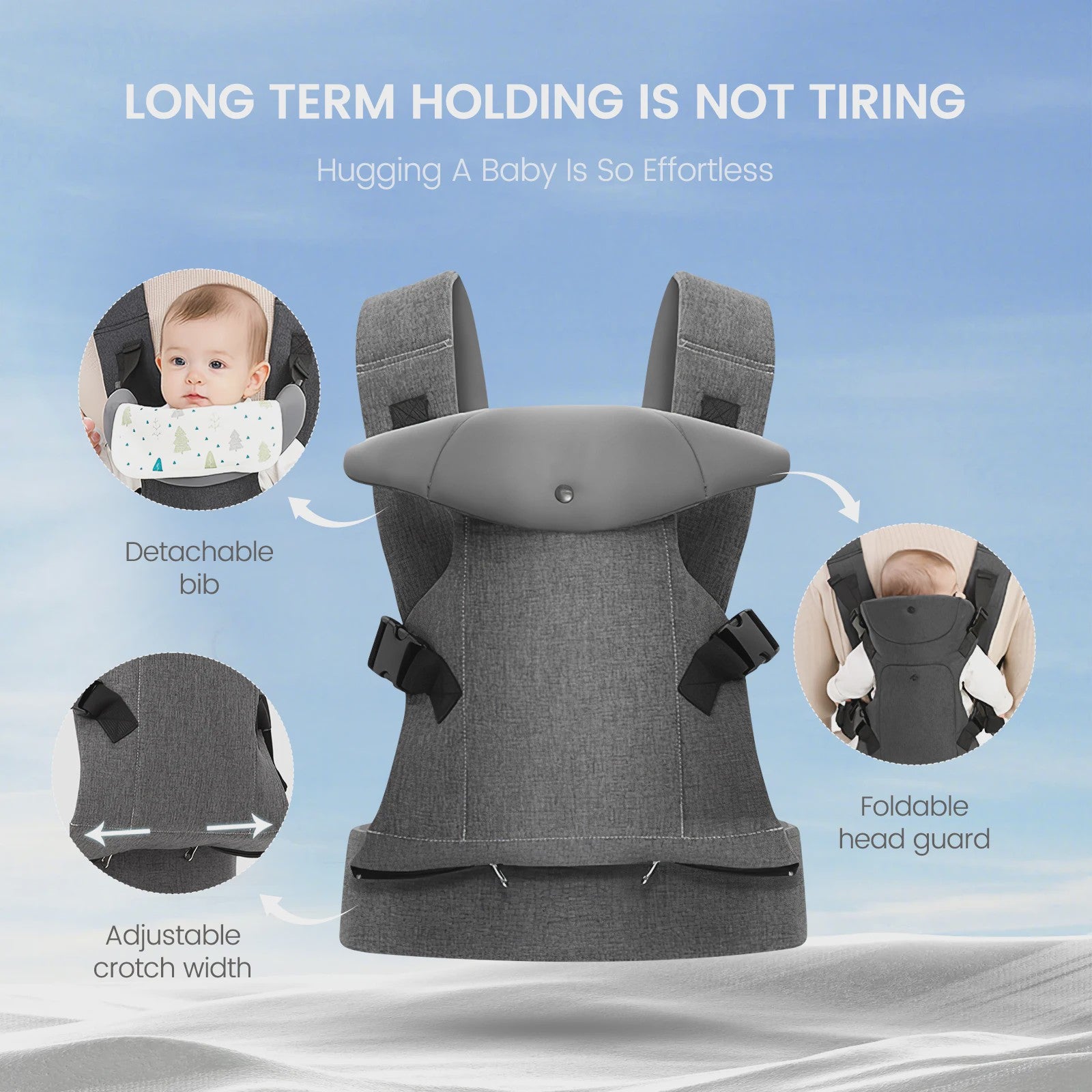 Ergonomische 4-in-1 Baby Draagzak - Verstelbaar, Comfortabel & Veilig voor baby's 3-15 kg