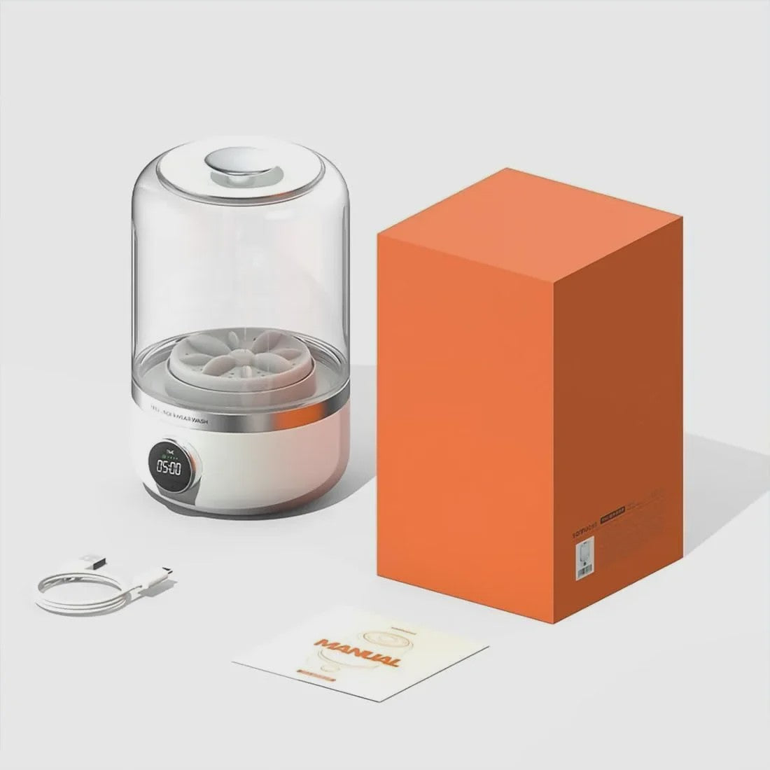 Draagbare Mini Wasmachine voor Ondergoed & Sokken - 1L Capaciteit, Dehydraterend