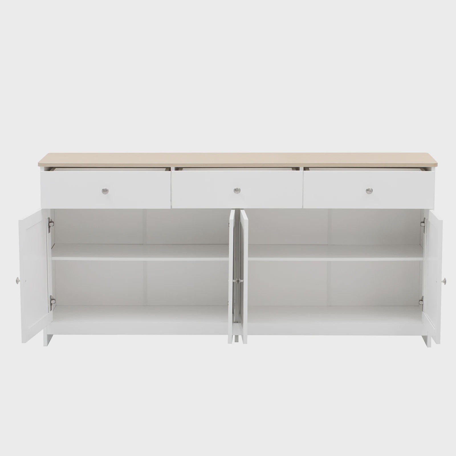 Ruime Buffetkast met 3 Lades en 4 Deuren - Oak Look Blad