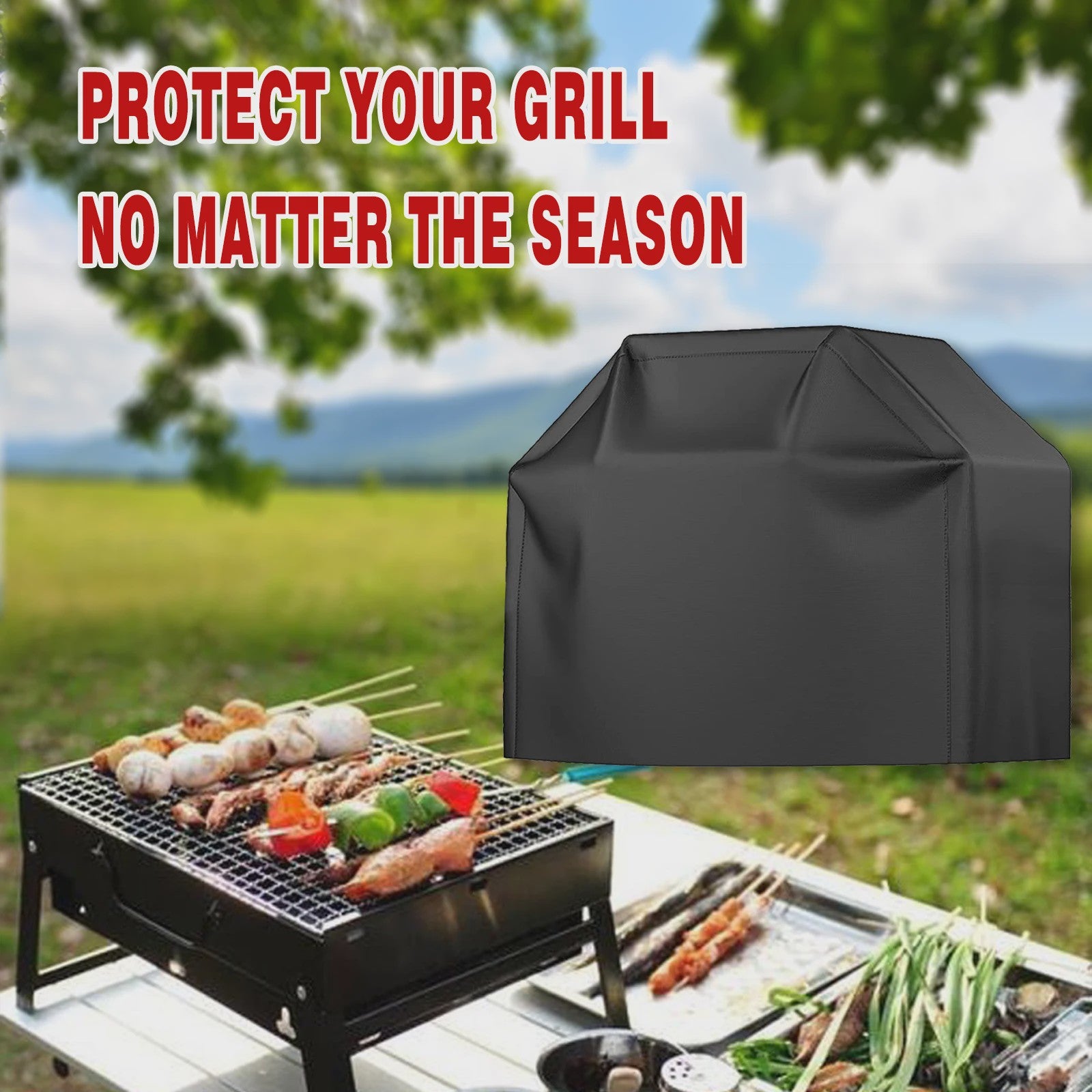 Waterdichte Grillhoes Zwart - Heavy Duty BBQ Cover voor Diverse Maten