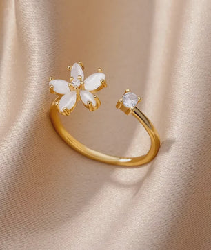 Luxe Gouden Ringen Set: Zirkonia & Boze Oog Design - Verstelbaar & Trendy