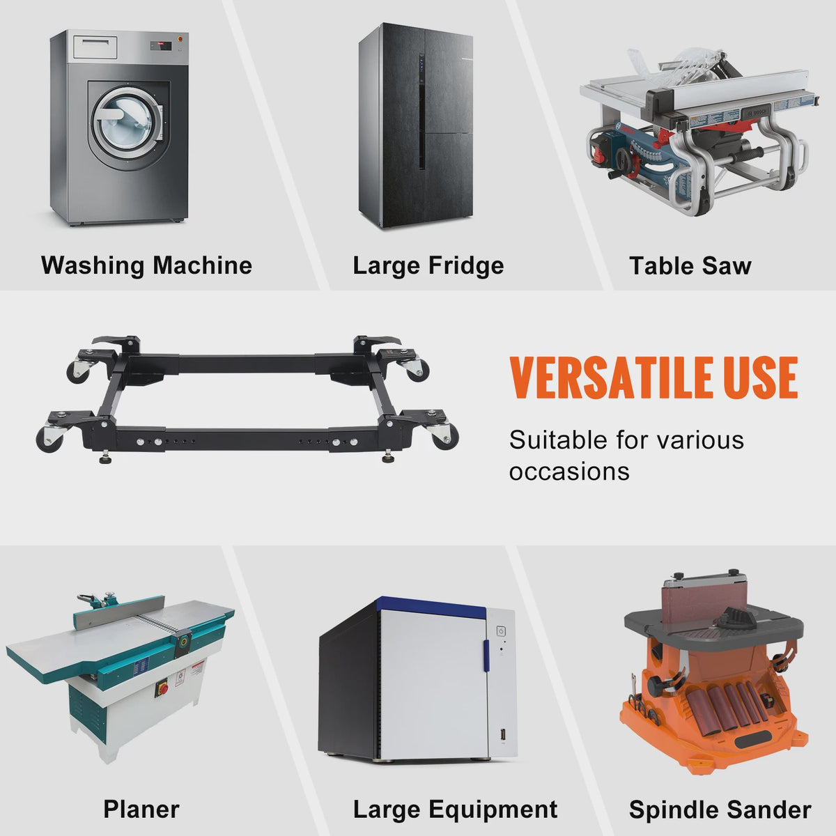 Verrijdbaar Onderstel voor Wasmachine & Koelkast - Verstelbaar met 4 Zwenkwielen