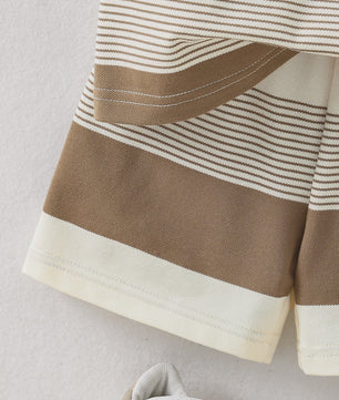 Zomerse Baby Set: Ademend Gebreid T-shirt & Short Outfit (2-delig) voor Jongens & Meisjes