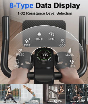Superun Hometrainer met Magneetweerstand en Tablet Houder - Comfortabel Binnen Fietsen