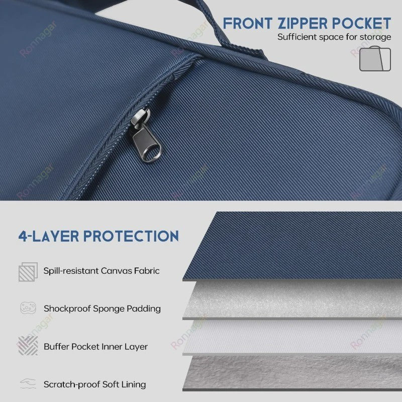 13 Inch Laptop Sleeve & Tas - Beschermhoes voor MacBook Air/Pro, Travel Case