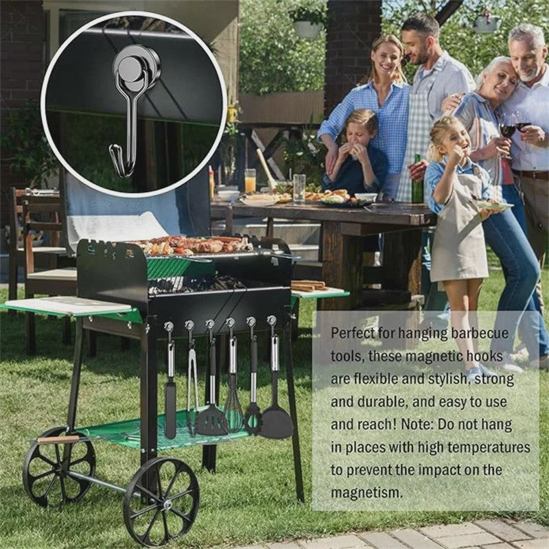 Krachtige Zwarte Magnetische Haken - Heavy Duty Ophanghaken met Sterke Magneet