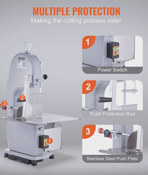 Professionele Bottenzaag Machine - RVS Tafelmodel Bandsaw voor Vlees en Botten