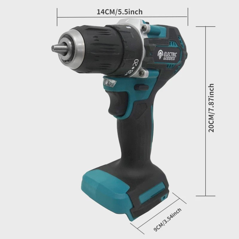 Krachtige Brushless Accuboormachine 1700 RPM - 10mm Klauw - Compatibel met Makita 18V Accu
