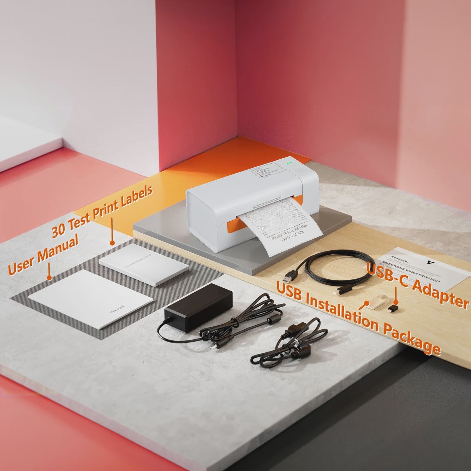 Professionele Thermische Labelprinter - 203 DPI USB Desktop Printer voor Verzending & Barcodes