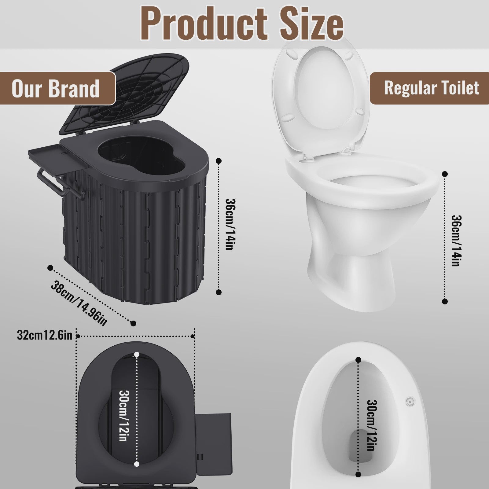 Draagbaar Opvouwbaar Toilet voor Buiten - 180kg Draagkracht, Multifunctioneel Noodtoilet voor Camping, Vissen, Wandelen