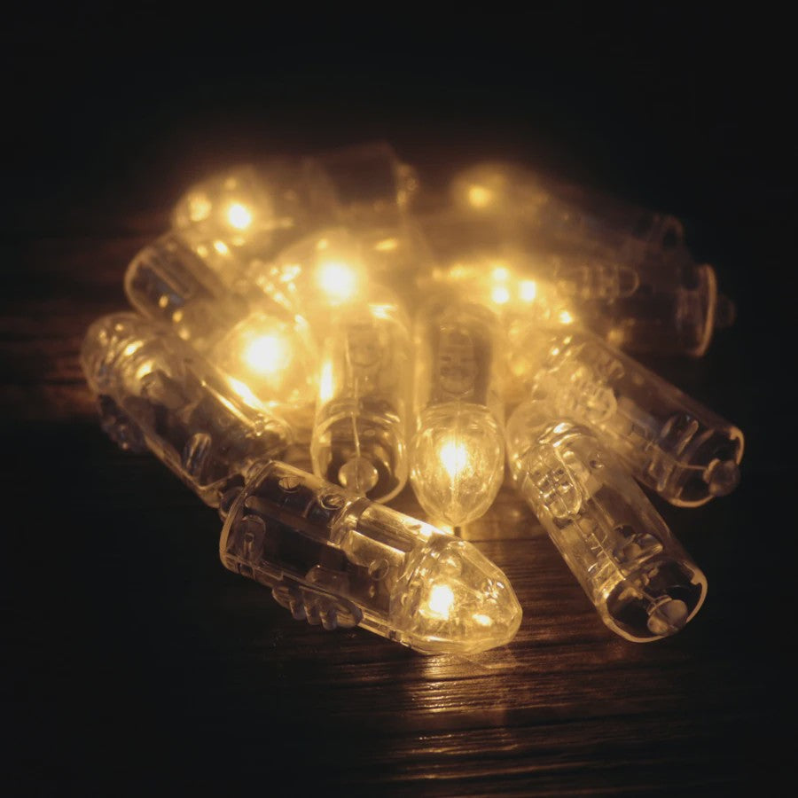10x Warm Witte LED Lampionnen (6-16 inch) - Chinese Papieren Bol Decoratie voor Feest & Bruiloft