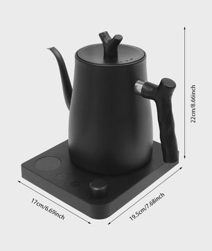 Elektrische Waterkoker 1L - 1000W - Instelbare Temperatuur (40-100°C) - LED Display - Wit/Zwart