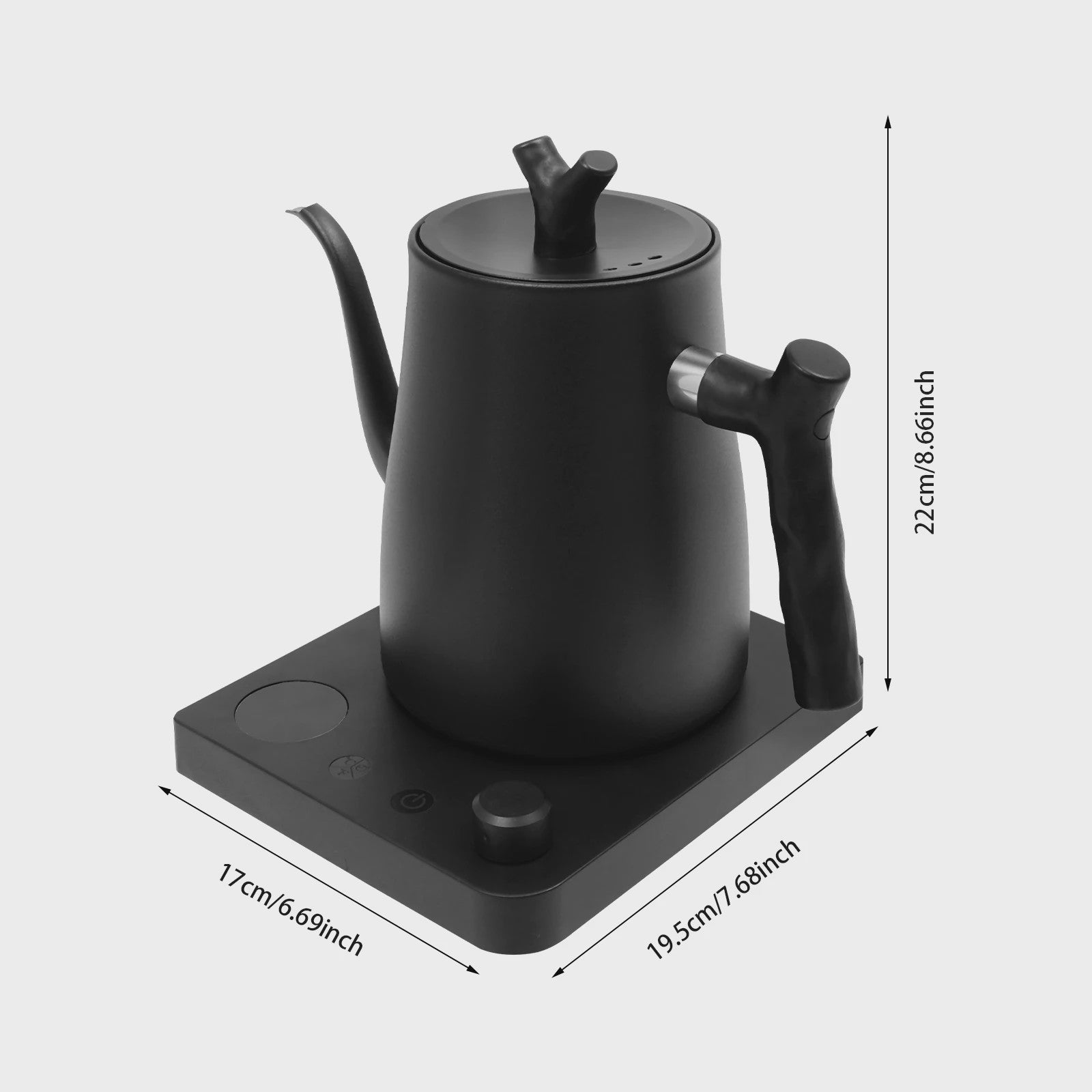 Elektrische Waterkoker 1L - 1000W - Instelbare Temperatuur (40-100°C) - LED Display - Wit/Zwart
