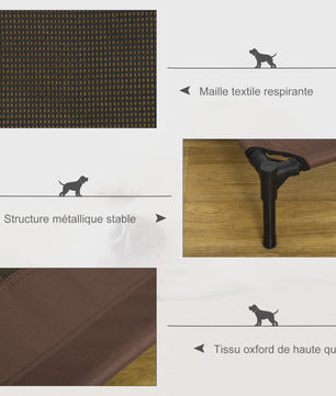 PawHut bed-footed dog bed cat camp bed bed raised aniamux Great Comfort fabric Oxford microphone-perforated Textilene aci