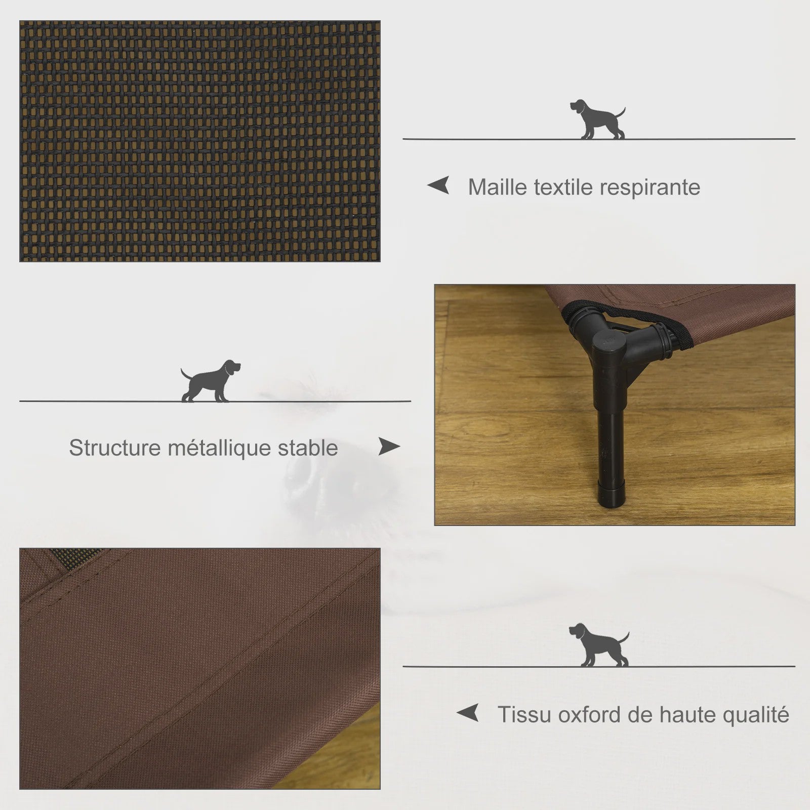 PawHut bed-footed dog bed cat camp bed bed raised aniamux Great Comfort fabric Oxford microphone-perforated Textilene aci