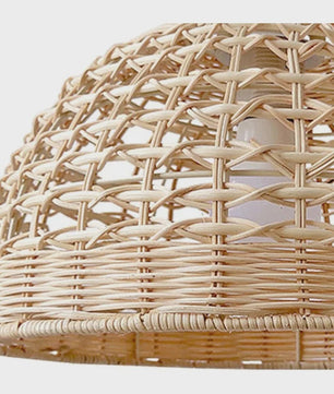Handgemaakte Rotan Hanglamp 28cm - Sfeervolle Plafondlamp met LED