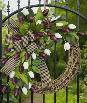 Luxe Tulpen Krans - Voorjaar & Feest Decoratie - Deurhanger