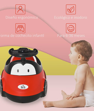 Homcom Kinder Potty Trainingsstoel met Stuur en Deksel - Rood