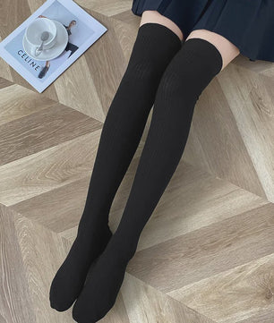 Dames Hoge Sokken Wol Blend - Ribgebreid, Warm & Zacht voor de Winter