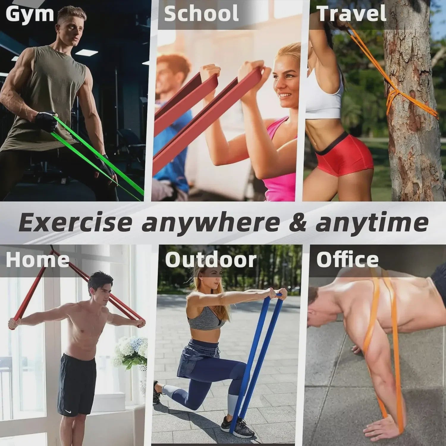 Fitness Elastiek Set - Unisex Weerstandsbanden voor Kracht, Pull-ups & Thuis Workout