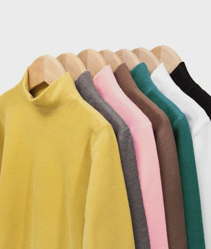 Warme Kinder Thermo T-shirt met Col - Zacht Fleece, Lange Mouwen voor Jongens en Meisjes