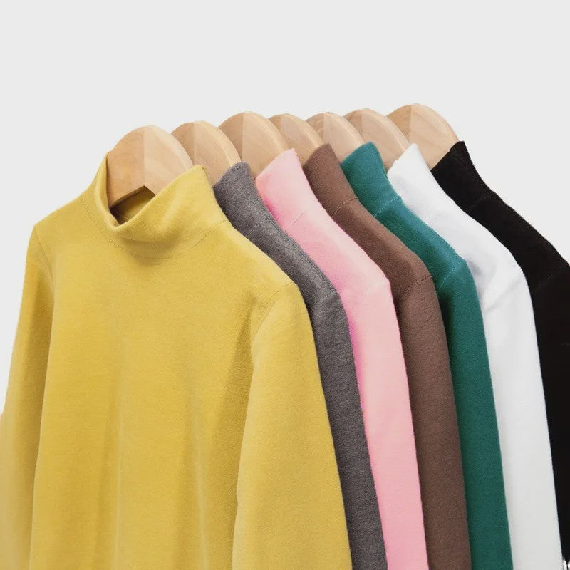 Warme Kinder Thermo T-shirt met Col - Zacht Fleece, Lange Mouwen voor Jongens en Meisjes
