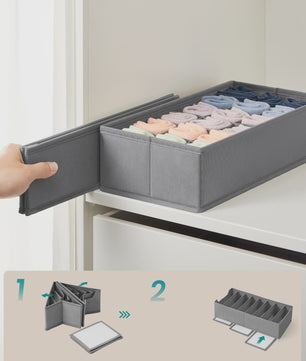 Songmics 4-delige Opvouwbare Lade-Organizers Set - Ideaal voor Kleding en Accessoires