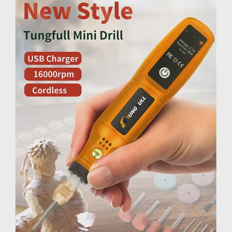 Draadloze Mini Rotary Tool: USB Oplaadbare Boor & Polijstmachine voor DIY Projecten