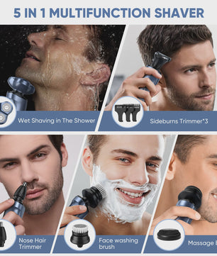 Elektrisch Scheerapparaat voor Mannen: 5-in-1 Multifunctioneel, Waterdicht & Oplaadbaar