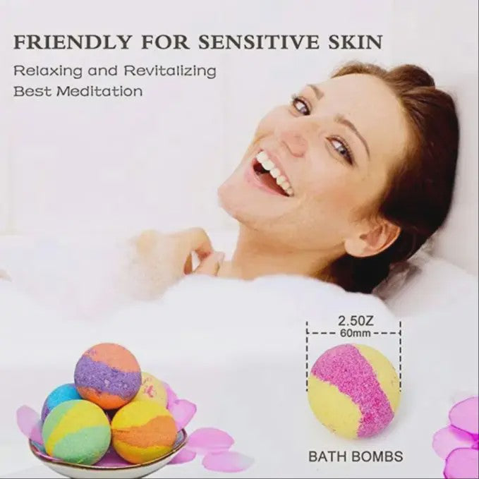 Luxe Set van 12 Handgemaakte Bath Bombs - Natuurlijk, Ontspannend & Cadeau-idee