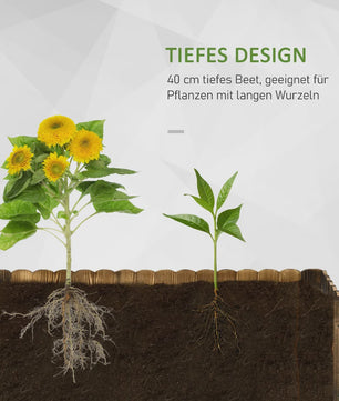 Houten plantenbak 120x40x40cm van vurenhout - Ideaal voor kruiden, groenten & bloemen