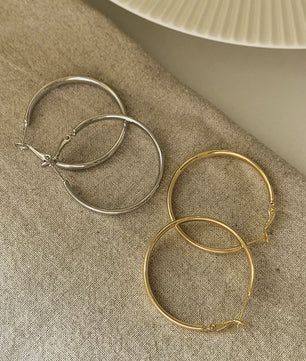 Grote Platte Hoepel Oorbellen - Trendy Cirkel Sieraden voor Dames