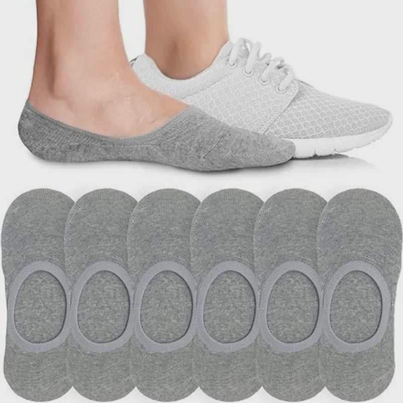6/8 Paar Invisible Sokken Dames - Ademend Katoen, Antislip & Dunne Sneakersokken