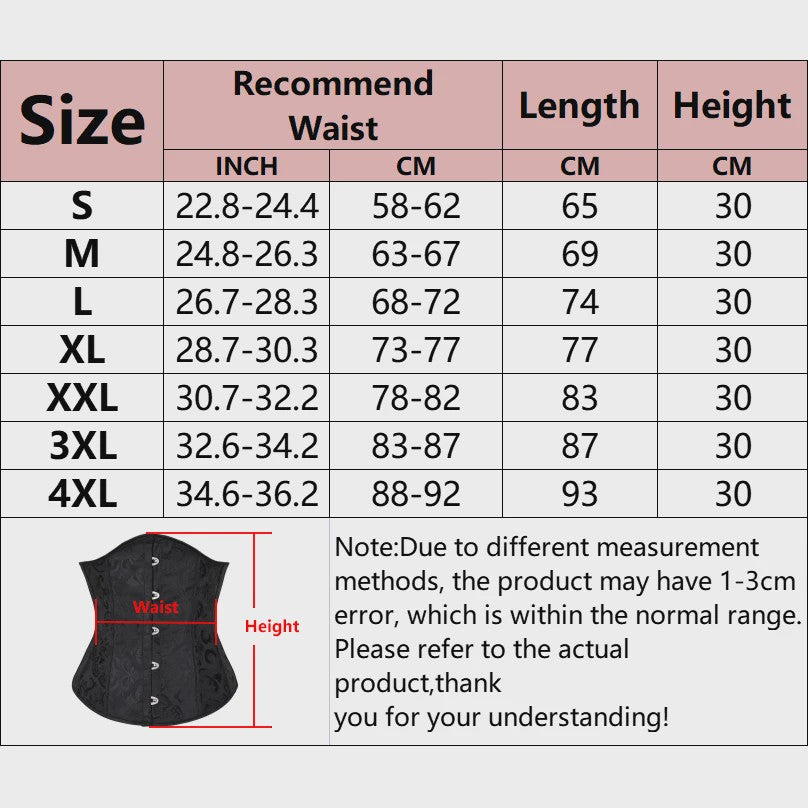 Bloemenprint Underbust Corset met Push-Up Effect - Sexy Gothic Stijl