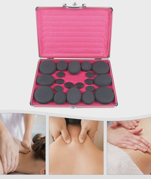Hot Stone Massage Set met Verwarmer - 20 Stenen voor Ontspanning en Pijnverlichting