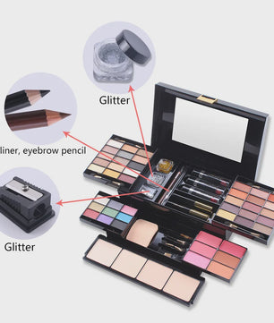 Professionele Make-up Set: Uitgebreid Palet met Oogschaduw, Foundation, Blush en meer - Complete Cosmetica Koffer