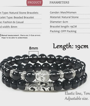 Set van 2 Houten Kralen Armbanden met Buddha & Natuursteen - Meditatie & Spirituele Sieraden