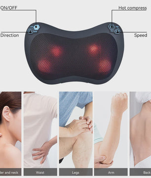 Elektrische Nekmassager Kussen met Warmte & Vibratie - Diepe Kneedmassage