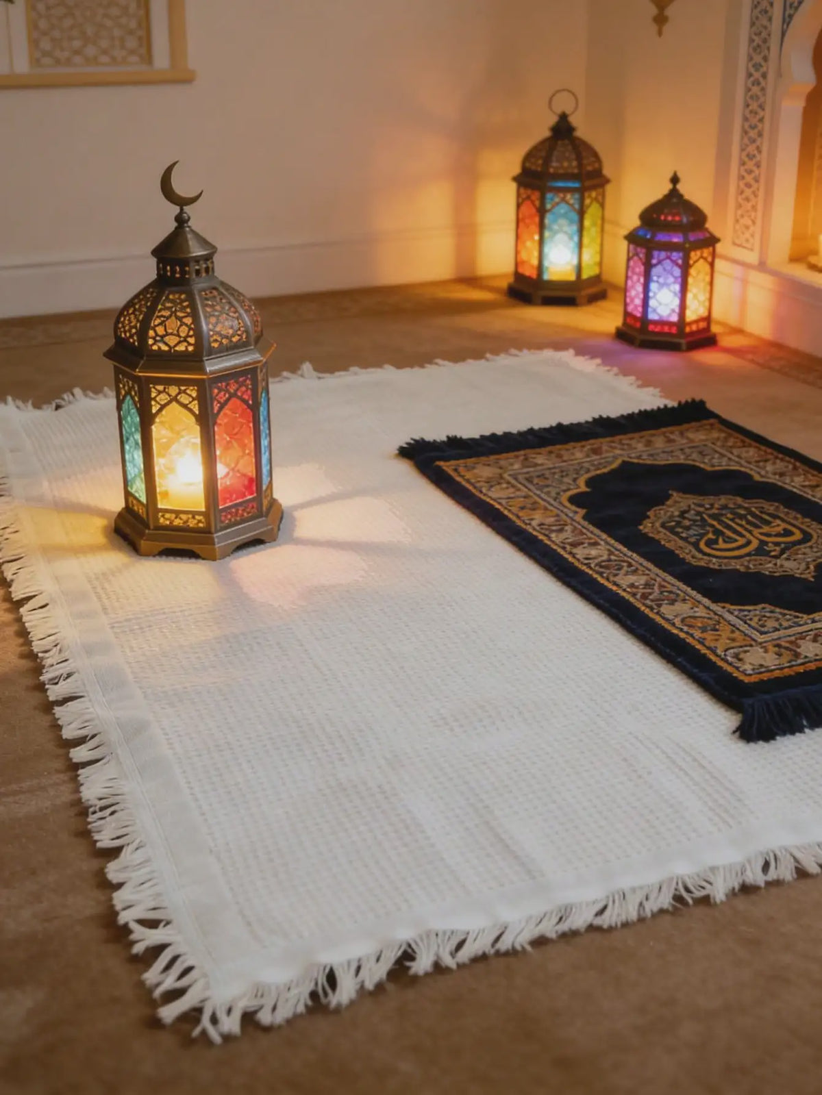 Boho Gebedskleed & Picknickkleed - Katoen Blend met Franje, Ideaal voor Yoga, Meditatie en Ramadan