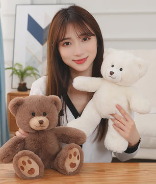 Kawaii Teddybeer Pluche Kussen met Strik - 25/35cm