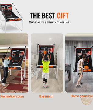 Dubbel Basketbal Arcade Spel - 2 Spelers, 8 Modi, Inclusief 4 Ballen