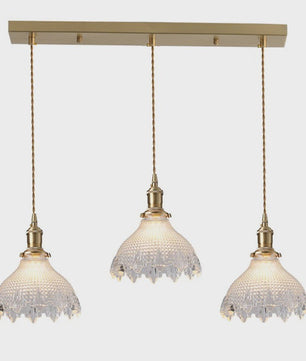 Koperkleurige Glazen Hanglamp - Stijlvolle LED Plafondlamp voor Woonkamer, Slaapkamer & Keuken