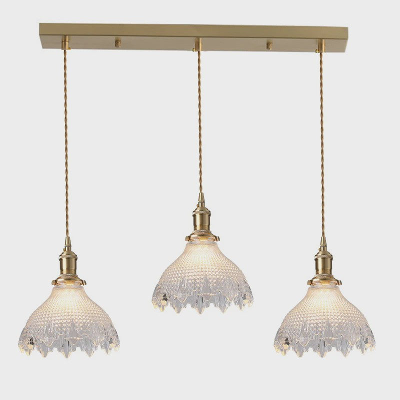 Koperkleurige Glazen Hanglamp - Stijlvolle LED Plafondlamp voor Woonkamer, Slaapkamer & Keuken