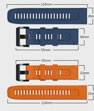 QuickFit Siliconen Horlogeband 22mm/26mm voor Garmin Fenix 7/7X, Epix Gen 2, Enduro 2 & Fenix 5/6 Series