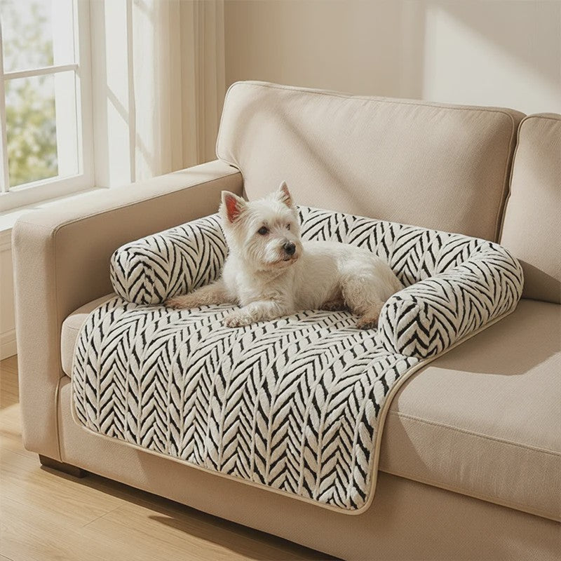 Zachte Pluche Hond & Kat Sofa Bed Mat met Anti-slip Bodem en Zijsteunen - Beschermt Bank & Stoel