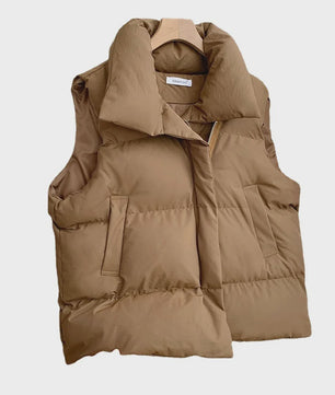 Dames Elegante Winter Gilet met Standkraag - Warm en Stijlvol Casual Buitenkleding
