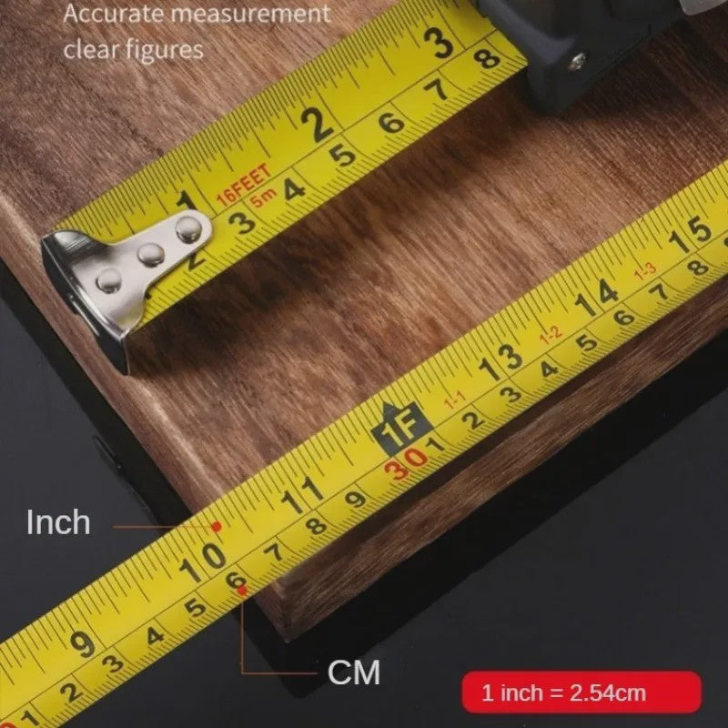 Precisie Rolmaat 3M/5M/7.5M/10M - Slijtvast Rubberized Staal met Intrekbare Band