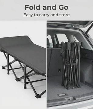 Draagbaar Klapbed: Geen Montage, 150KG Draagkracht, Ergonomisch Comfort, Ruimtebesparend Gastenbed voor Thuis, Kantoor & Camping