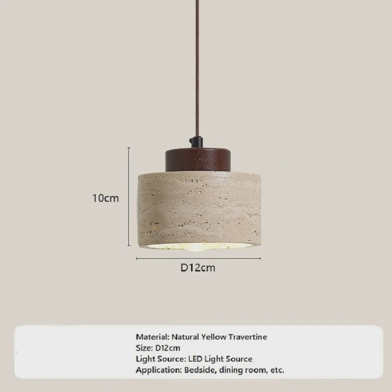 Luxe Travertin Hanglamp in Japanse Stijl - Sfeervolle Verlichting voor Keuken en Woonkamer